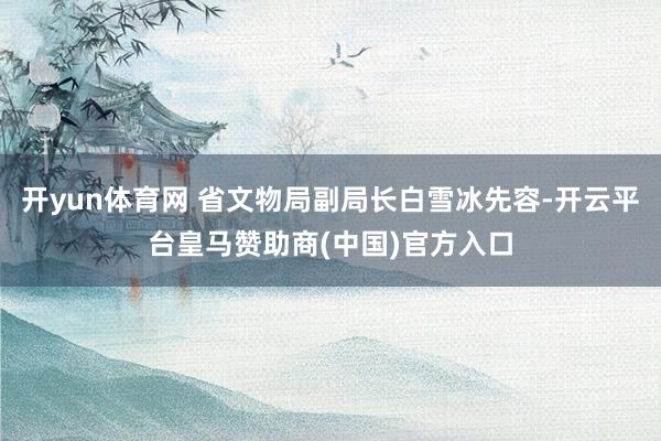 开yun体育网 省文物局副局长白雪冰先容-开云平台皇马赞助商(中国)官方入口