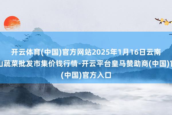 开云体育(中国)官方网站2025年1月16日云南通海金山蔬菜批发市集价钱行情-开云平台皇马赞助商(中国)官方入口